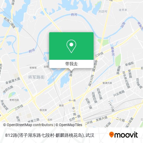 812路(塔子湖东路七段村-麒麟路桃花岛)地图