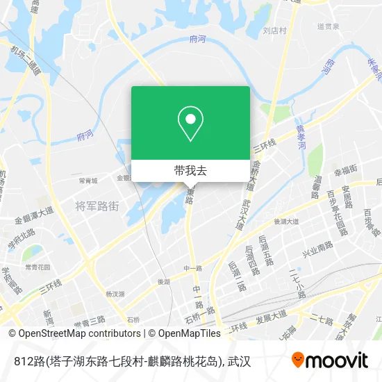 812路(塔子湖东路七段村-麒麟路桃花岛)地图