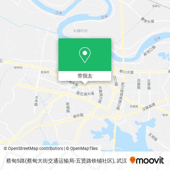 蔡甸5路(蔡甸大街交通运输局-五贤路铁铺社区)地图