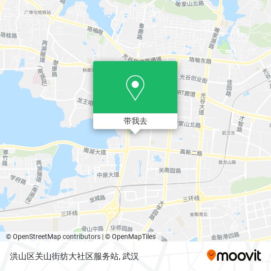 洪山区关山街纺大社区服务站地图
