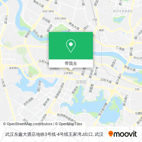 武汉东鑫大酒店地铁3号线-4号线王家湾J出口地图