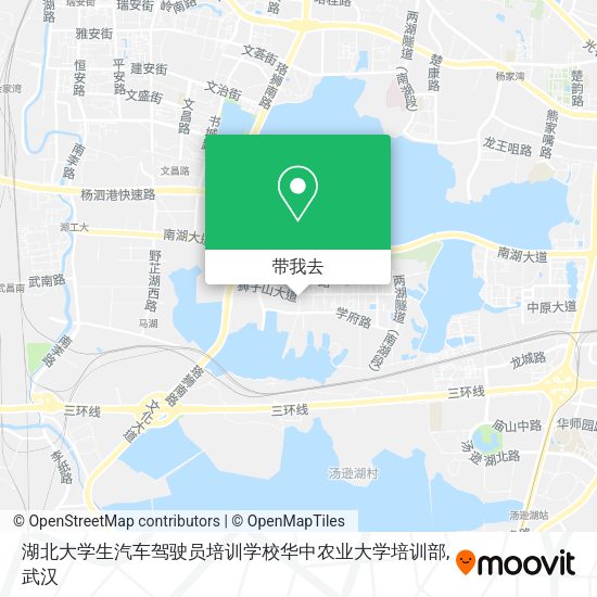 湖北大学生汽车驾驶员培训学校华中农业大学培训部地图