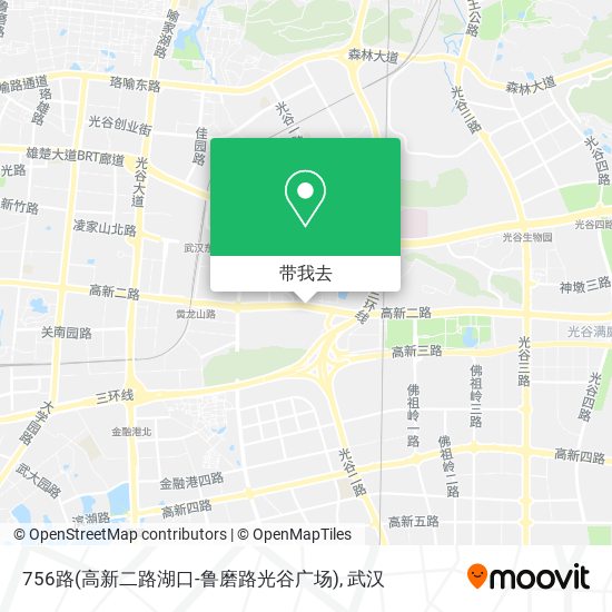756路(高新二路湖口-鲁磨路光谷广场)地图