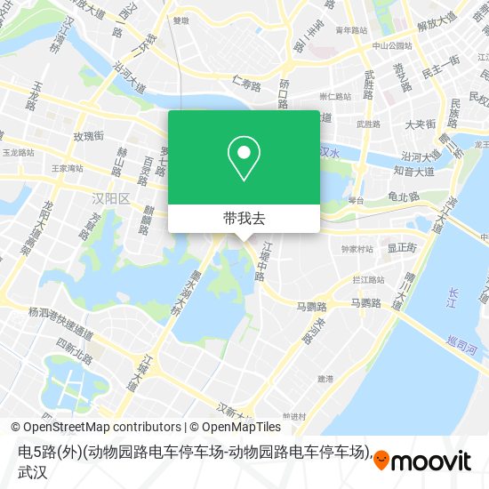 电5路(外)(动物园路电车停车场-动物园路电车停车场)地图
