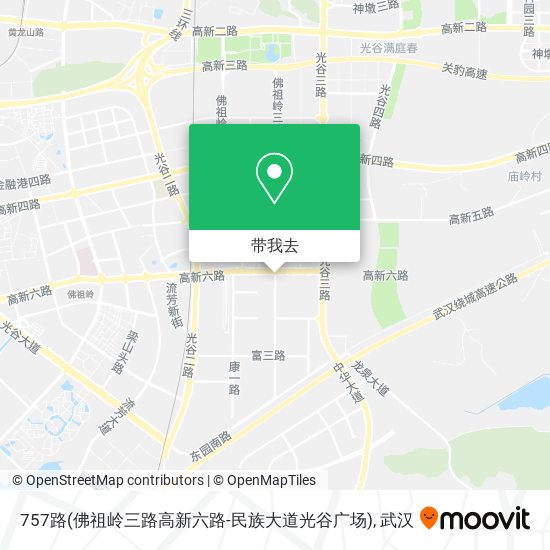 757路(佛祖岭三路高新六路-民族大道光谷广场)地图