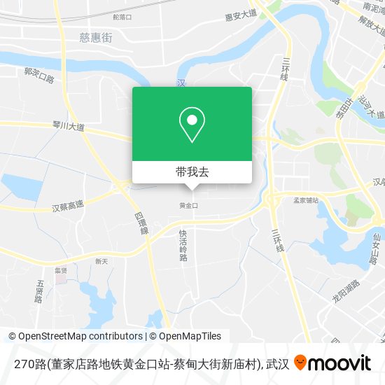 270路(董家店路地铁黄金口站-蔡甸大街新庙村)地图