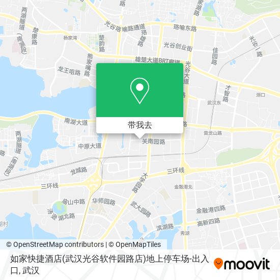 如家快捷酒店(武汉光谷软件园路店)地上停车场-出入口地图