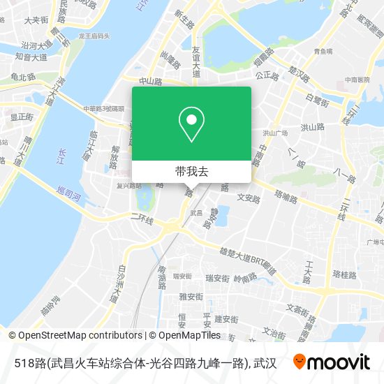 518路(武昌火车站综合体-光谷四路九峰一路)地图