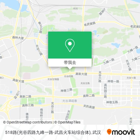 518路(光谷四路九峰一路-武昌火车站综合体)地图