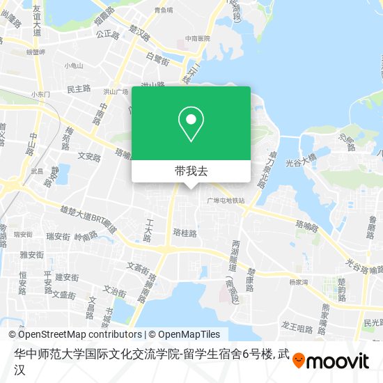 华中师范大学国际文化交流学院-留学生宿舍6号楼地图