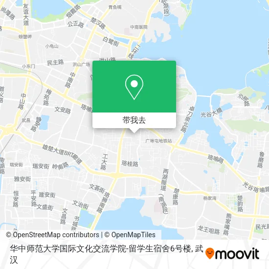 华中师范大学国际文化交流学院-留学生宿舍6号楼地图