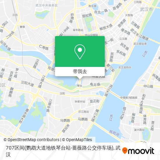 707区间(鹦鹉大道地铁琴台站-蔷薇路公交停车场)地图