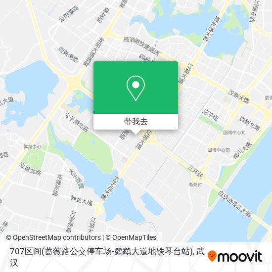 707区间(蔷薇路公交停车场-鹦鹉大道地铁琴台站)地图