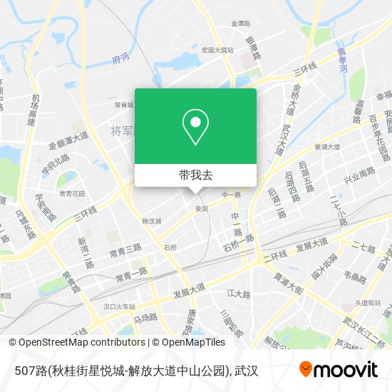 507路(秋桂街星悦城-解放大道中山公园)地图