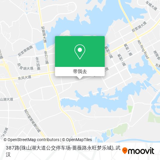 387路(珠山湖大道公交停车场-蔷薇路永旺梦乐城)地图