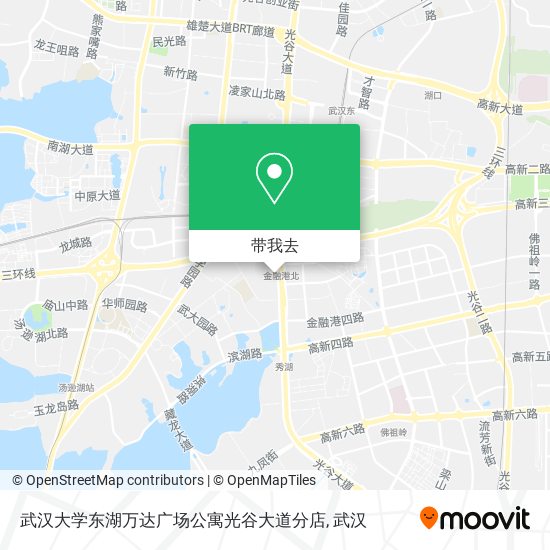 武汉大学东湖万达广场公寓光谷大道分店地图