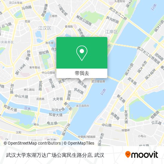 武汉大学东湖万达广场公寓民生路分店地图