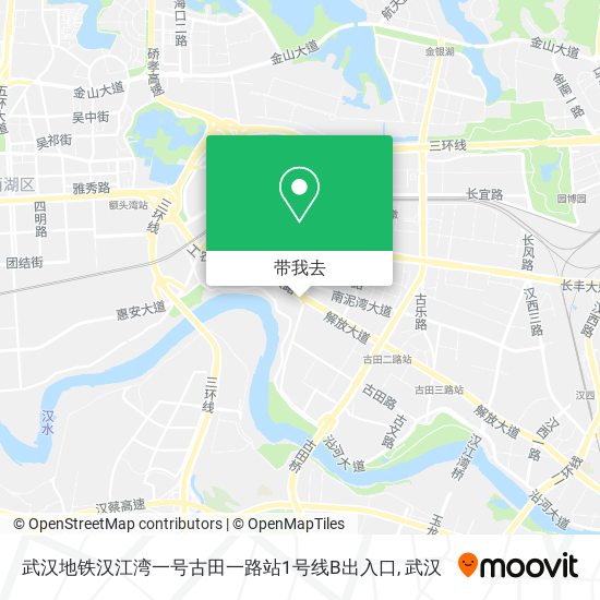 武汉地铁汉江湾一号古田一路站1号线B出入口地图