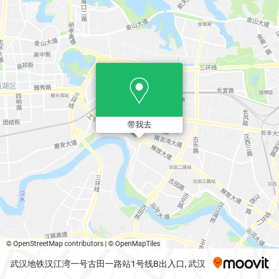 武汉地铁汉江湾一号古田一路站1号线B出入口地图