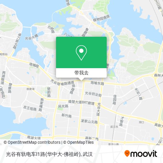 光谷有轨电车l1路(华中大-佛祖岭)地图