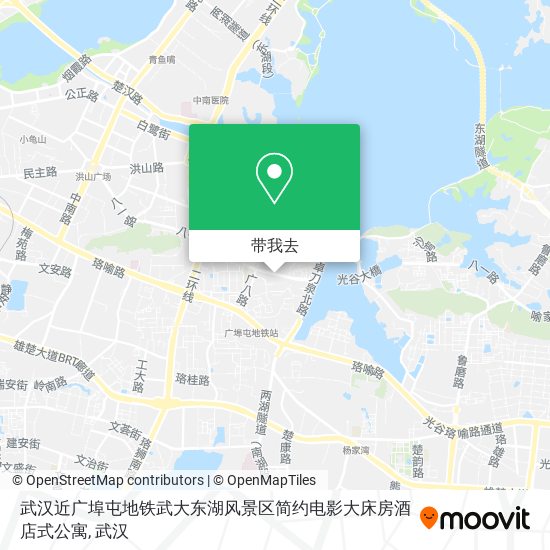 武汉近广埠屯地铁武大东湖风景区简约电影大床房酒店式公寓地图