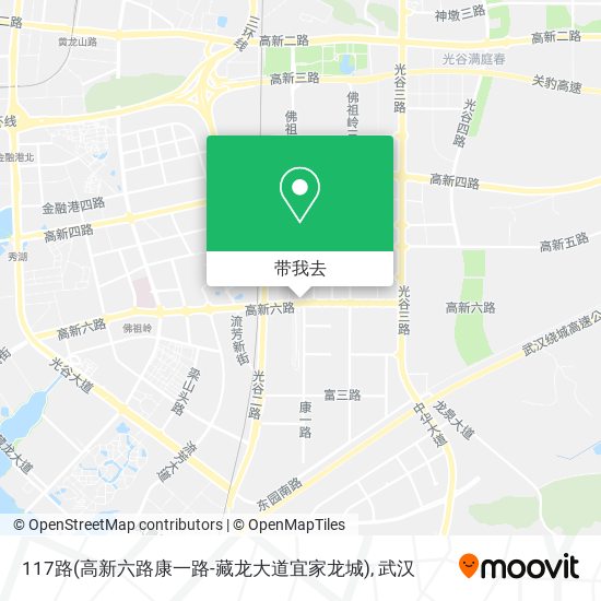 117路(高新六路康一路-藏龙大道宜家龙城)地图