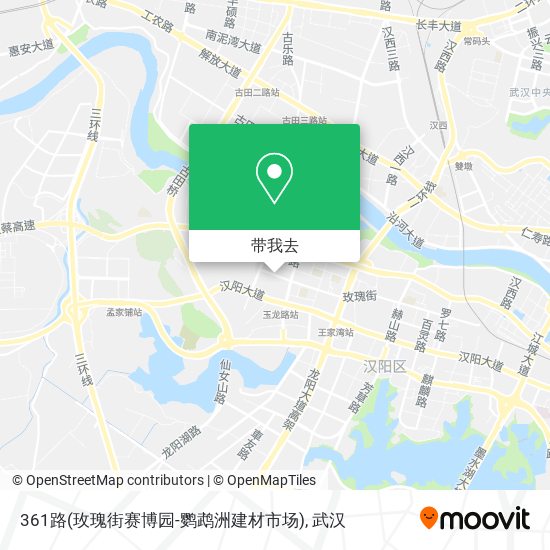 361路(玫瑰街赛博园-鹦鹉洲建材市场)地图