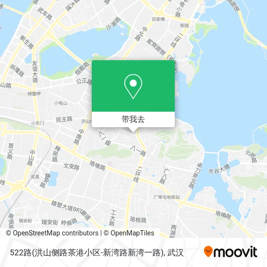 522路(洪山侧路茶港小区-新湾路新湾一路)地图