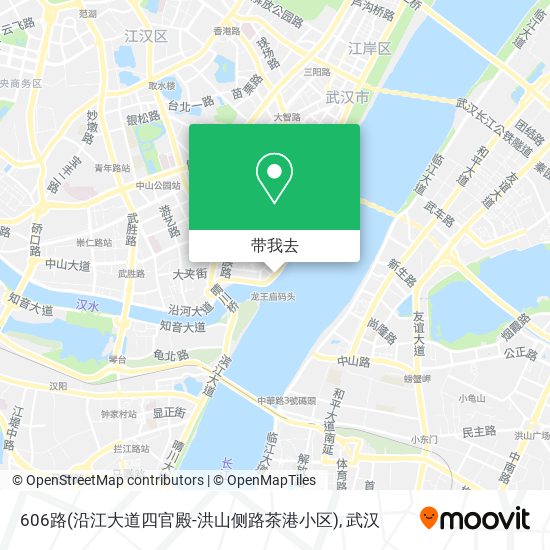 606路(沿江大道四官殿-洪山侧路茶港小区)地图
