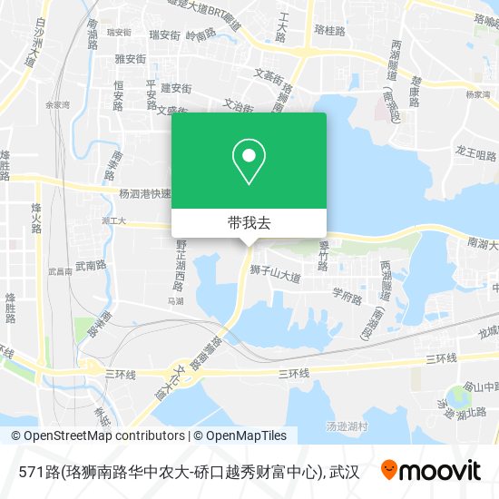 571路(珞狮南路华中农大-硚口越秀财富中心)地图