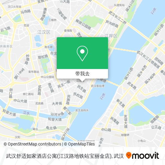 武汉舒适如家酒店公寓(江汉路地铁站宝丽金店)地图