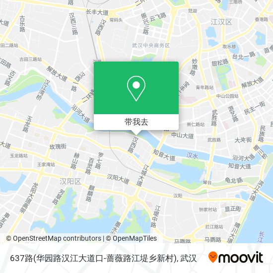 637路(华园路汉江大道口-蔷薇路江堤乡新村)地图