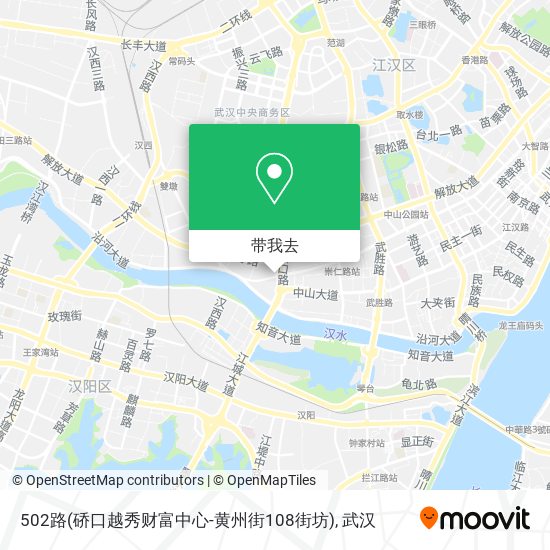 502路(硚口越秀财富中心-黄州街108街坊)地图