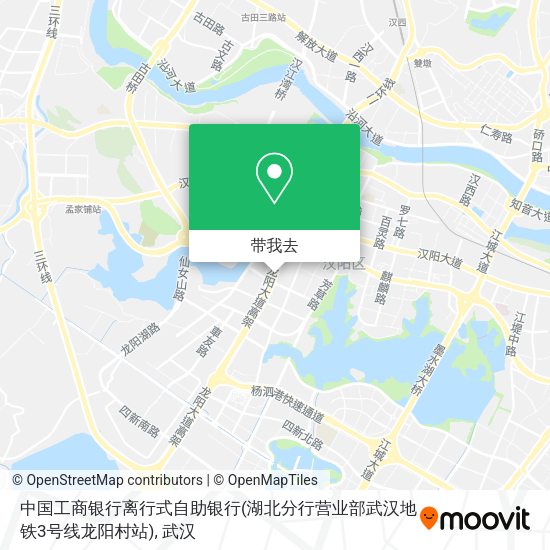 中国工商银行离行式自助银行(湖北分行营业部武汉地铁3号线龙阳村站)地图