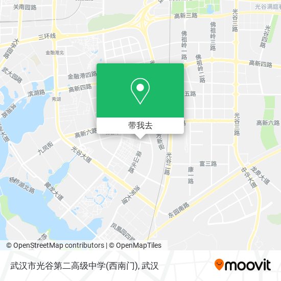 武汉市光谷第二高级中学(西南门)地图