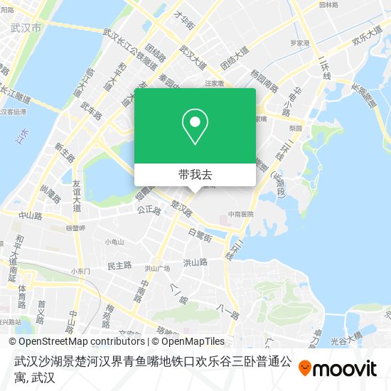 武汉沙湖景楚河汉界青鱼嘴地铁口欢乐谷三卧普通公寓地图