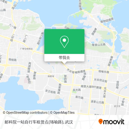 邮科院一站自行车租赁点(珞喻路)地图