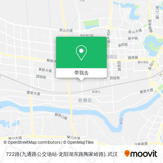 722路(九通路公交场站-龙阳湖东路陶家岭路)地图