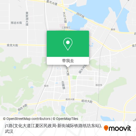 j1路(文化大道江夏区民政局-新街城际铁路纸坊东站)地图