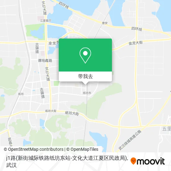 j1路(新街城际铁路纸坊东站-文化大道江夏区民政局)地图