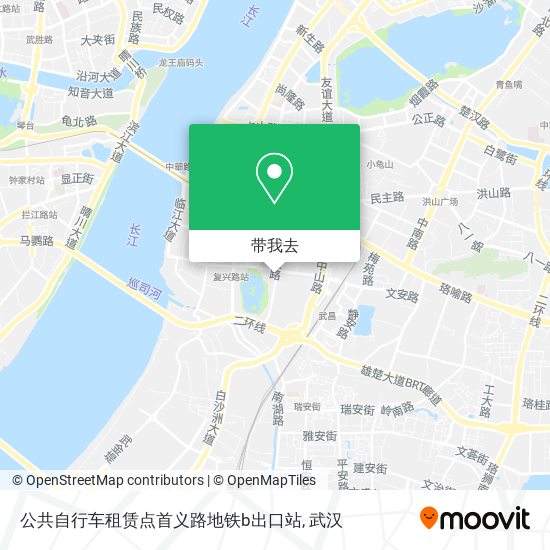 公共自行车租赁点首义路地铁b出口站地图