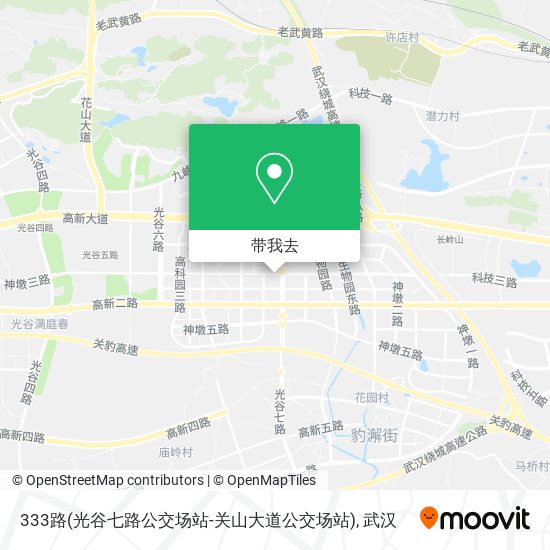 333路(光谷七路公交场站-关山大道公交场站)地图
