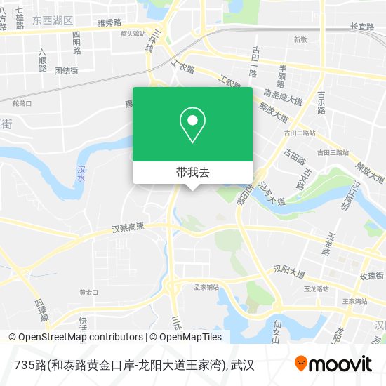 735路(和泰路黄金口岸-龙阳大道王家湾)地图