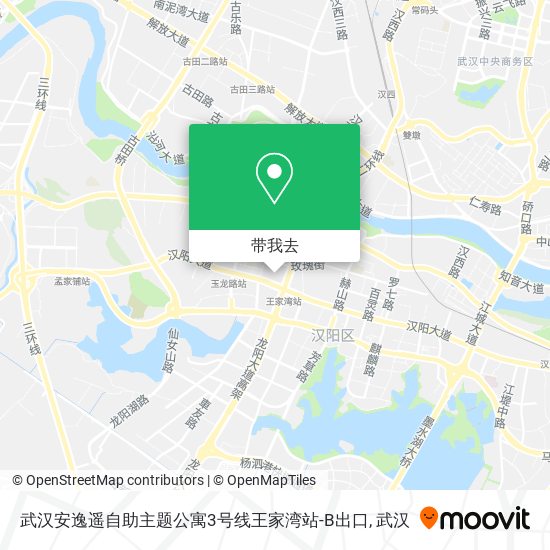 武汉安逸遥自助主题公寓3号线王家湾站-B出口地图