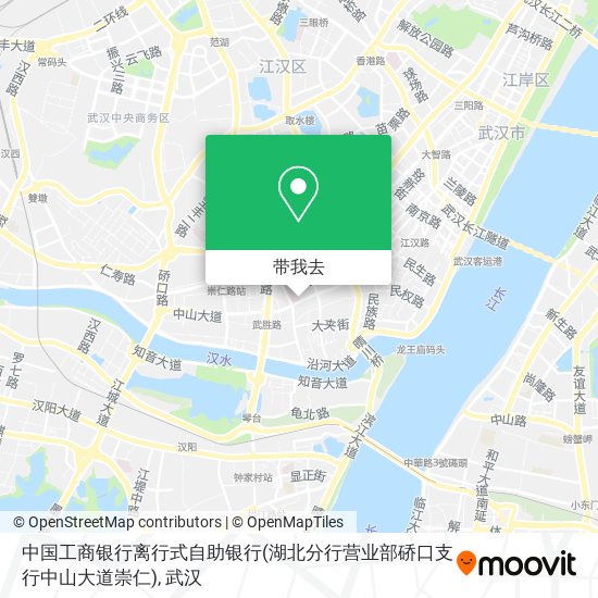 中国工商银行离行式自助银行(湖北分行营业部硚口支行中山大道崇仁)地图