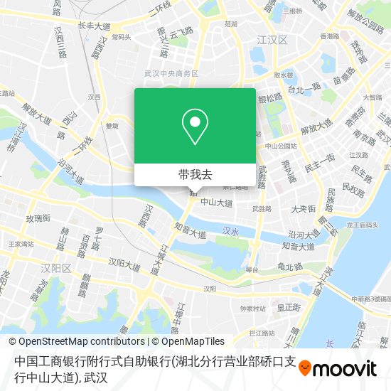 中国工商银行附行式自助银行(湖北分行营业部硚口支行中山大道)地图