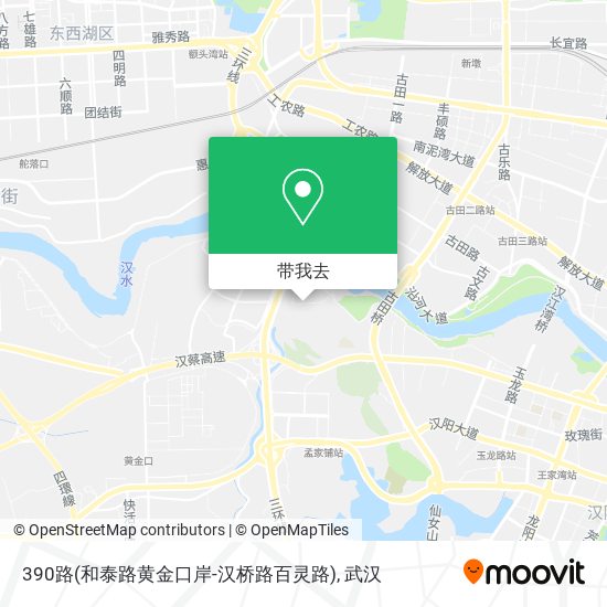 390路(和泰路黄金口岸-汉桥路百灵路)地图