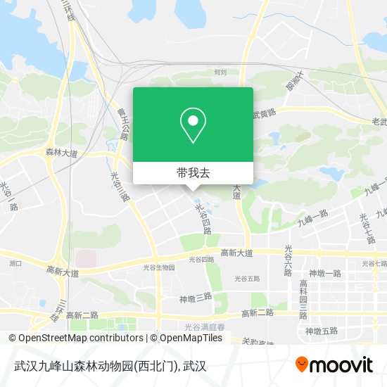 武汉九峰山森林动物园(西北门)地图