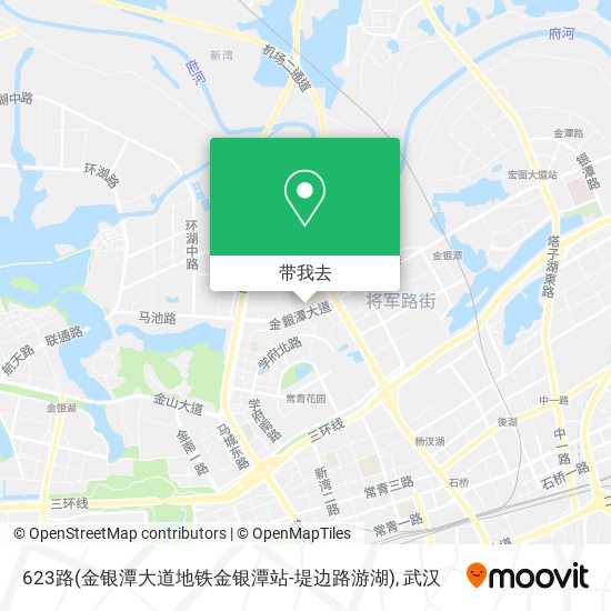 623路(金银潭大道地铁金银潭站-堤边路游湖)地图