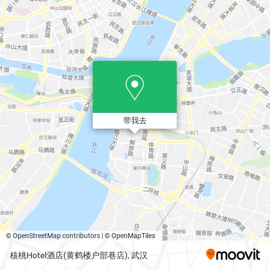 核桃Hotel酒店(黄鹤楼户部巷店)地图